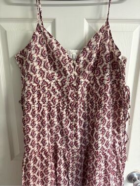 Floral Button-Front Spaghetti Strap Dress.